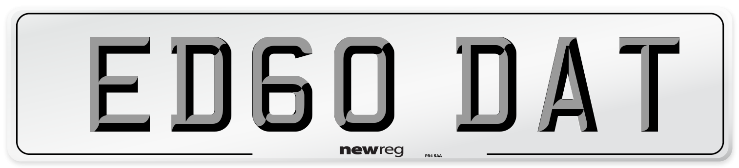 ED60 DAT Number Plate from New Reg